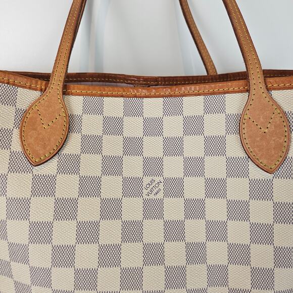 Louis Vuitton Damier Azur Neverfull MM Pink Ballerine Tote - Picture 9 of 13